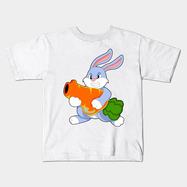 Rabbit with Carrot Kids T-Shirt by Markus Schnabel